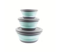 TEMU 3 Piezas/Set de Tazones Plegables para Camping, de Almuerzo con y Contenedor Expandible para Ensaladas, Recipiente para Comida Bento