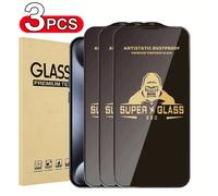 TEMU 3 protectores de pantalla de vidrio templado 9H Ultra HD para for iphone X/XR/XS Max/11/12/13/14/15/16 Pro Max - Antiestático, resistente a arañazos, cobertura total con vidrio templado premium