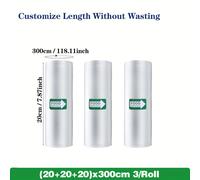 TEMU 3 Rollos de Bolsas para Envasadora al Vacío de 3 Metros, Bolsas de Almacenamiento, Bolsas de Embalaje de Film Floral, para Almacenamiento y Sous Vide - El Diseño Texturizado la Mayor