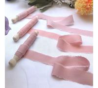 TEMU 3 Rollos de Cinta de Gasa, 1"x 1.1yd Cinta de Seda de Gasa con Hechos a , Cinta de rosa