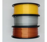 TEMU 3 Rollos de Filamento PLA para Impresora 3D - 250g/0.55lb por Rollo, , Enrollado Ordenado, Sin , Impresión Multicolor, Carretes Dorados, Plateados y Cobre