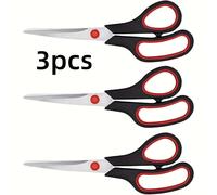 TEMU 3 tijeras de acero inoxidable multiusos con agarre , tijeras de cocina para diestros/zurdos, suministros resistentes para proyectos , oficina y bricolaje