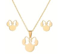 TEMU 3 unidades de pendientes de cadena de acero inoxidable con cierre de moda de Minnie Mouse de Disney - Uso diario, regalo, ocasión de , Día de San Valentín