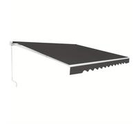 TEMU 3 x 2,5 m, toldo retráctil para patio, cubierta de sol de poliéster con mango de manivela manual, estructura de aluminio resistente, refugio ajustable para mercado,