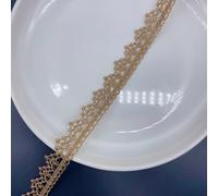 TEMU 3 Yardas de Cinta de Encaje Dorado Plateado , Tela de Encaje de Calidad, Encaje Trenzado para Costura, Accesorios de Ropa DIY, Decoración para Bodas y Manualidades
