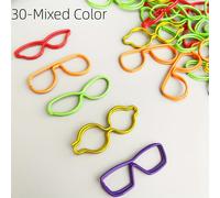 TEMU 30 clips de papel artísticos con forma de gafas, perfectos para organizar documentos y como marcadores de libros, ideales para y el hogar, y pueden ser un gran regalo