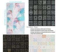 TEMU 30 Hojas de Pegatinas para Uñas y 1 Libro de Almacenamiento, Diseños de Pegatinas Florales Blancas Autoadhesivas en 3D, Calcomanías Doradas Láser Multicolores para Decoraciones de Manicura DIY