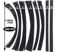 TEMU 30 Metros de Tubos Termorretráctiles 2:1 1mm 2mm 3mm 4mm 5mm 6mm 8mm 10mm Negro