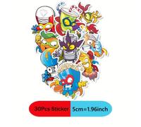 TEMU 30 pegatinas de extraterrestres Superhéroes Super Zings 106 pegatinas redondas Superzings, Suministros para fiestas de Productos decorativos Suministros para fiestas Navidad