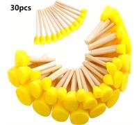 TEMU 30 Piezas de Cepillos Esponja de Goma Duraderos con de Madera Reciclada - , 6 Tamaños para , Pintura, Proyectos Artísticos y Manualidades DIY, Diseño Ergonómico para Texturizado