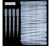 TEMU 30 piezas de goteros de plástico desechables, pipetas de 3ml/1ml con graduada, redondas, sin , con de uso de y manualidades