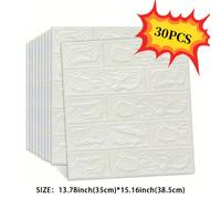 TEMU 30 Piezas de Papel Tapiz con 3D de Ladrillo, Pegatina Autoadhesiva y Fácil de Limpiar, 35cm x 38.5cm, para Cocina, Sala, Baño o Pasillo, Decoración de Techo Texturizado en Espuma