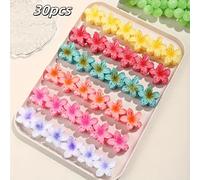 TEMU 30 Piezas de Pinzas para el Cabello Mini Jelly Flower, 3 cm/1.18 pulgadas - Colección Elegante y de Accesorios Florales con Clip Tiburón