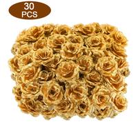 TEMU 30 Piezas de Rosas Doradas Artificiales Realistas - Cabezas Falsas de 3.1 Pulgadas Ideales para , Día de San Valentín, Decoraciones del Día de la - Elegantes con Dorados, Sin Requerido