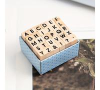 TEMU 30 Piezas de Sellos de Madera Combinación de Mayúsculas y Minúsculas del Alfabeto Inglés para Aprendices de Inglés, 4 Estilos