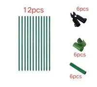 TEMU 30 piezas de soporte duradero para jardín - estabilizador plantación, fácil inserción, 12 varillas de , 6 clips tipo A, 6 conectores y 6 ganchos universales, ideal para diversas plantas