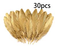 TEMU 30 Plumas Artificiales Doradas de Lujo | 6-8 Pulgadas (15.2.3 cm) para Decoración de , Manualidades y Accesorios de Ropa - Material de PVC