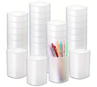 TEMU 30 porta bolígrafos para organización de escritorio y almacenamiento de útiles, diseño transparente, ideal para oficina, y hogar