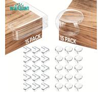 TEMU 30 protectores de esquina para muebles, protectores de seguridad de silicona transparente para mesas, camas de niños y chimeneas - 15 protectores de de + 15 protectores de de