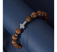 TEMU 30 Pulseras de Cruz de Oración de Madera Marrón, Ideales para Regalos de Fiestas de Solteros, Regalos para Reuniones Familiares, Recuerdos de Temáticos y Recuerdos de Bautizo.