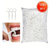 TEMU 300/500 unidades de palillos de hilo dental, set de limpieza profunda - Higiénicos, desechables, portátiles, para el cuidado bucal diario y uso en viajes