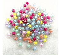 TEMU 300 cuentas redondas acrílicas de 8 mm, cuentas espaciadoras sueltas adecuadas para la fabricación de joyas como collares, aretes y pulseras