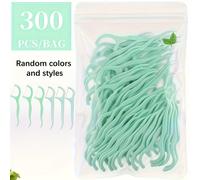 TEMU 300 piezas de cerdas de hilo dental con sabor a - Palos de limpieza profesionales de polietileno con mango antideslizante, hilo más delgado y fuerte para la eliminación de placa y de comida, .