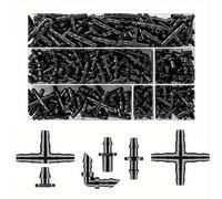 TEMU 300 piezas, Kit de Accesorios para Riego por Goteo con Conectores Barbados, 1/4 - Jardín, Invernadero y Césped ( Barbadillo, Simple Barbadillo, Tres Vías, Vías, Esquina)