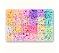 TEMU 3000 piezas/1 / 6000 cuentas/ 2 ¡cajones! Juego de Cuentos Únicicos en Arcilla , Colores para Hacer Pulsera y Collar Bohemio DIY, 24/'48 , ¡Kit Completo