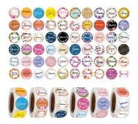 TEMU 3000pcs Pegatinas "Gracias" en Español - 6 Rollos de Etiquetas Autoadhesivas Florales para Empaquetado de Regalos, Repostería, Sobres, Decoración de Fiestas, , y Manualidades
