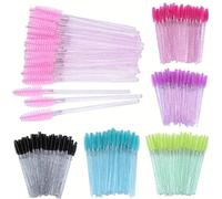 TEMU 300pcs Cepillos para Pestañas Desechables de Cristal Cepillo para Cejas Varita de Máscara Herramientas de Maquillaje para Extensiones de Pestañas Cosméticas