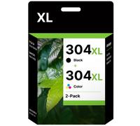 TEMU 304XL Cartuchos de Tinta Remanufacturado para HP 304 XL Negro y Color para HP 5010 5020 5030 5032 3700 3720 3730 3750 3760 3762 3764 2630 2632 2633 2634 (1 Negro, 1 Tricolor)
