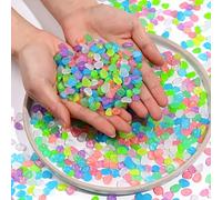 TEMU 308 piezas de piedras brillantes reactivas al UV | Guijarros fluorescentes vibrantes y duraderos