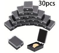 TEMU 30piezas De Almacenamiento De Dentaduras Postizas De Plástico Rectangular Con Esponja Dentista Herramientas Negro 6.65x4.35x2.25cm