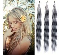 TEMU 30Roots Cabello Colorido Hebras Cabello Sintético Pluma Extensión Pluma Sintética Tira de Color Peluca 16 Pulgadas Peluca Tip Pluma Sintética Peluca Cosplay para Festival de Halloween Navidad