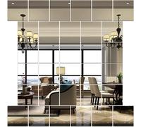 TEMU 32 piezas de 15*15 Cm de espejos de pared de acrílico 3D cuadrados para DIY, impermeables para salón y baño, calcomanías de espejo autoadhesivas de largo completo.