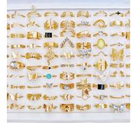 TEMU 35 piezas/ Anillos de Aleación Dorado Rosa para Mujer Diseño Lujo Serpiente Joyería al por Mayor Regalo