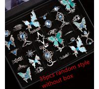 TEMU 35 Piezas de Juego de Anillos Apilables para Hombres Estilo Bohemio - Anillos de Azul, Joyería para Uso Diario, , Aniversarios, Fiestas y Vacaciones, Sin Incluida