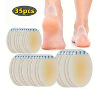 TEMU 35 Piezas de Parches de Gel Transparentes Invisibles Compatibles para Talón y Pie, Prevención de Ampollas - Almohadillas de Gel Transparentes para Zapatillas, Caminar, Estar de Pie