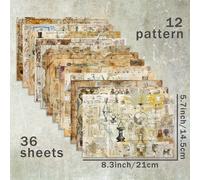 TEMU 36 Hojas A5 de Técnicas de en Inglés, Adecuado para Cuadernos de Bala, Cuadernos de , Tarjetas de Felicitación, Álbumes de Fotos y Manualidades