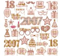 TEMU 36 piezas, accesorios de fiesta de de 18 y rosas, conjunto de artículos para fiestas de de 2007 dulces para Halloween, de Navidad y artículos para fiestas