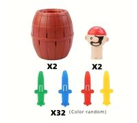 TEMU 36 piezas Barril de Juego Pirata PK - " Salta Pierde" Juguete de Actividad para Reuniones Familiares Festivas - Set de 2 piezas Regalo de para Sin Electricidad