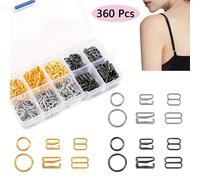 TEMU 360pcs Ganchos para Tirantes de de Baño Anillos Deslizadores de Reemplazo para Topes y Lencería, 3 Estilos, 2 Tamaños (, Dorado, Plateado)