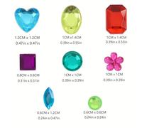 TEMU 361 piezas de pegatinas de gemas autoadhesivas, 8 hojas de pegatinas de diamantes de para manualidades, 8 formas de joyas brillantes para uñas, maquillaje corporal