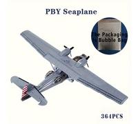 TEMU 364 Piezas de Avión Acuático PBY de Bloques Clásicos, Juguete de Apilamiento con Pequeñas , Regalo para Navidad, Halloween, Acción de Gracias, Año o , Temática Militar, Coleccionable