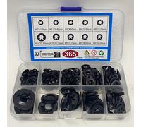 TEMU 365/460 piezas, 9 tamaños, pasadores de estrella para dientes, pasadores de cierre rápido, pernos empujadores, clips de velocidad, clips de retención, kit de combinación de fijadores