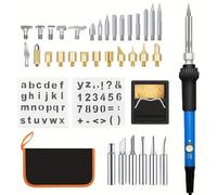 TEMU 37 Piezas de Pirograbado con 33 Puntas de Repuesto - Kit Completo de Tallado en Madera, Soldadura y Pirograbado, Ideal para Principiantes y , Sin Necesidad de Montaje