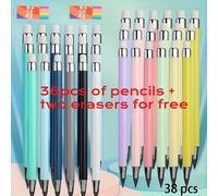 TEMU 38 lápices redondos que no necesitan afilarse, con resistentes a la y de borrar incorporadas, grado HB, ideales para materiales y dibujo, para como para profesionales