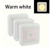 TEMU 3pcs/6pcs Luz Nocturna LED con Sensor de Movimiento para Baño, Dormitorio, Pasillo, Escalera y Armario - PIR Inteligente, Fácil Instalación, Luz Smart