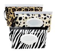 TEMU 3pcs Bolsas Reutilizables para Toallitas Húmedas - Estuche de Viaje con Cierre de Cremallera, Material EVA Duradero y Diseño de Estampado de Cebra